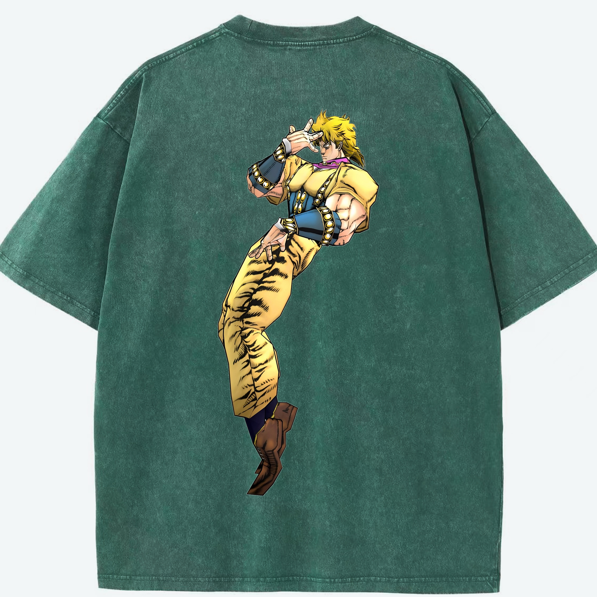（画像用） ジョジョの奇妙な冒険 ディオ?ブランドー JoJo's Bizarre Adventure Dio Brando 綿100% ヴィンテージ風 半袖Tシャツ（背面プリント）